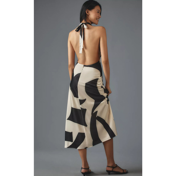 NWT Bardot Citron Halter Midi Dress - Size 6 - Picture 2 of 4